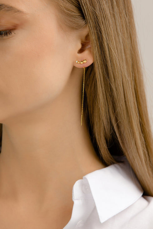 Cercei din argint Stelute II (Silver/Gold)